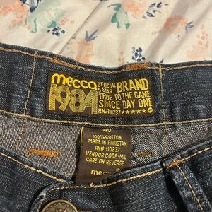 Mecca USA 1984 Mens Capris Jeans 40x33 Dark Blue Wash Baggy Fit Y2K Streetwear